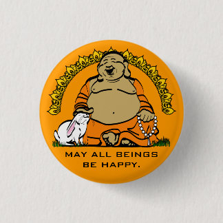 HAPPY BUDDHA PINBACK BUTTON