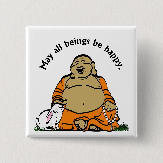 HAPPY BUDDHA PINBACK BUTTON (Front)