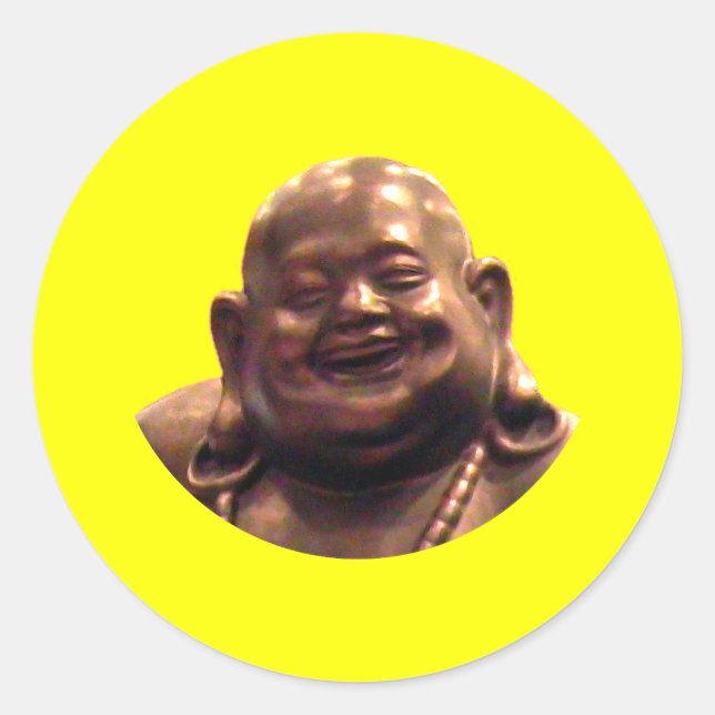 Happy Buddha Shanghai 2002 Circle The MUSEUM Zazz Classic Round Sticker (Front)