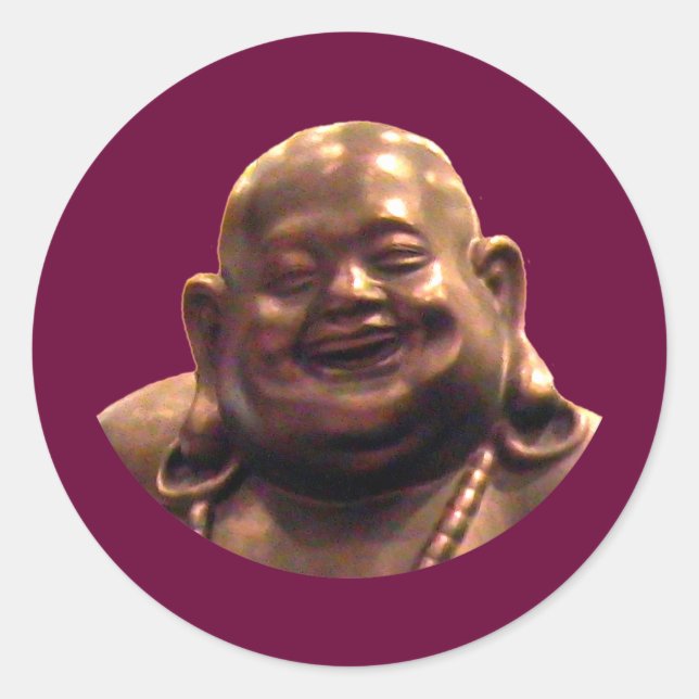 Happy Buddha Shanghai 2002 Circle The MUSEUM Zazzl Classic Round Sticker (Front)