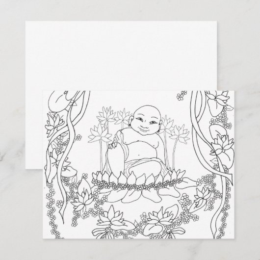 Happy Buddha with Lotus (Front/Back)