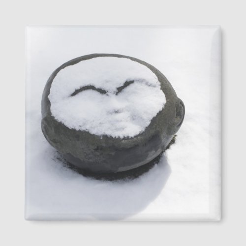 Happy Buddha With Snow Facial Magnet