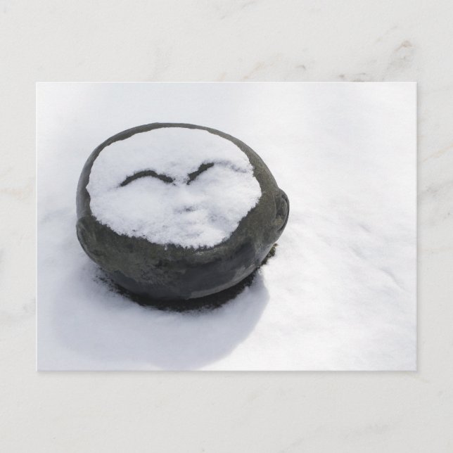 Happy Buddha With Snow Facial Postcard (Front)