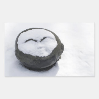 Happy Buddha With Snow Facial Rectangular Sticker