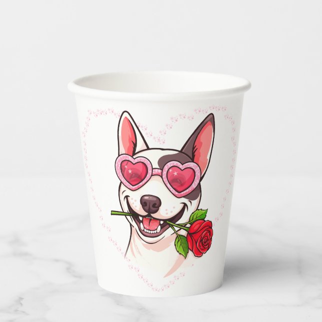 Happy bull terrier paper cups (Front)