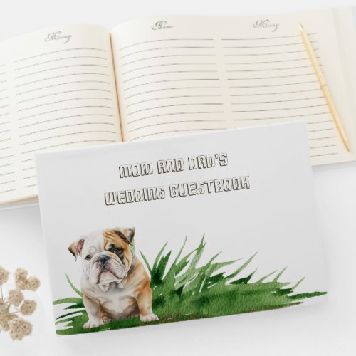 Happy Bulldog Wedding  Guest Book