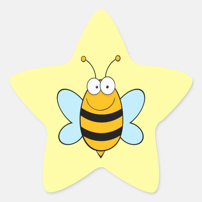 happy bumble bee goofy cartoon star stickers