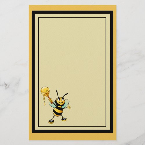 Happy Bumble Bee with a Scoop of Honey Stationery