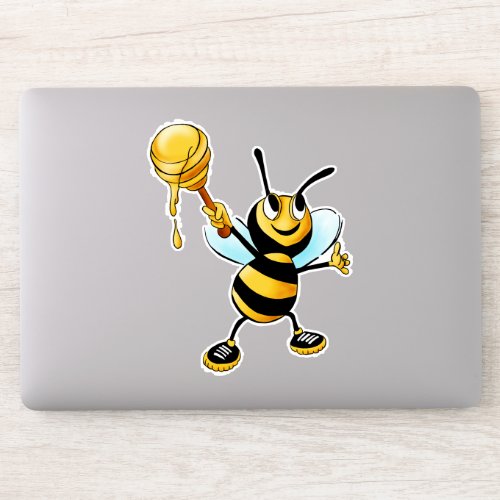 Happy Bumble Bee with a Scoop of Honey Sticker