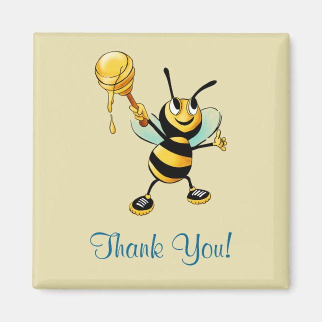 Happy Bumble Bee with a Scoop of Honey Thank you Magnet (Front)