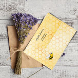Happy bumble bees honeycomb yellow birthday envelope<br><div class="desc">Yellow,  white background with a honeycomb pattern and happy smiling bumble bees.  Add your name and address on the back. Perfect for summer birthday,  sending invitations,  save the date cards and thank you cards.</div>