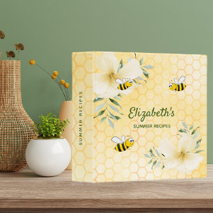 Happy bumble bees yellow honeycomb food recipes 3 ring binder