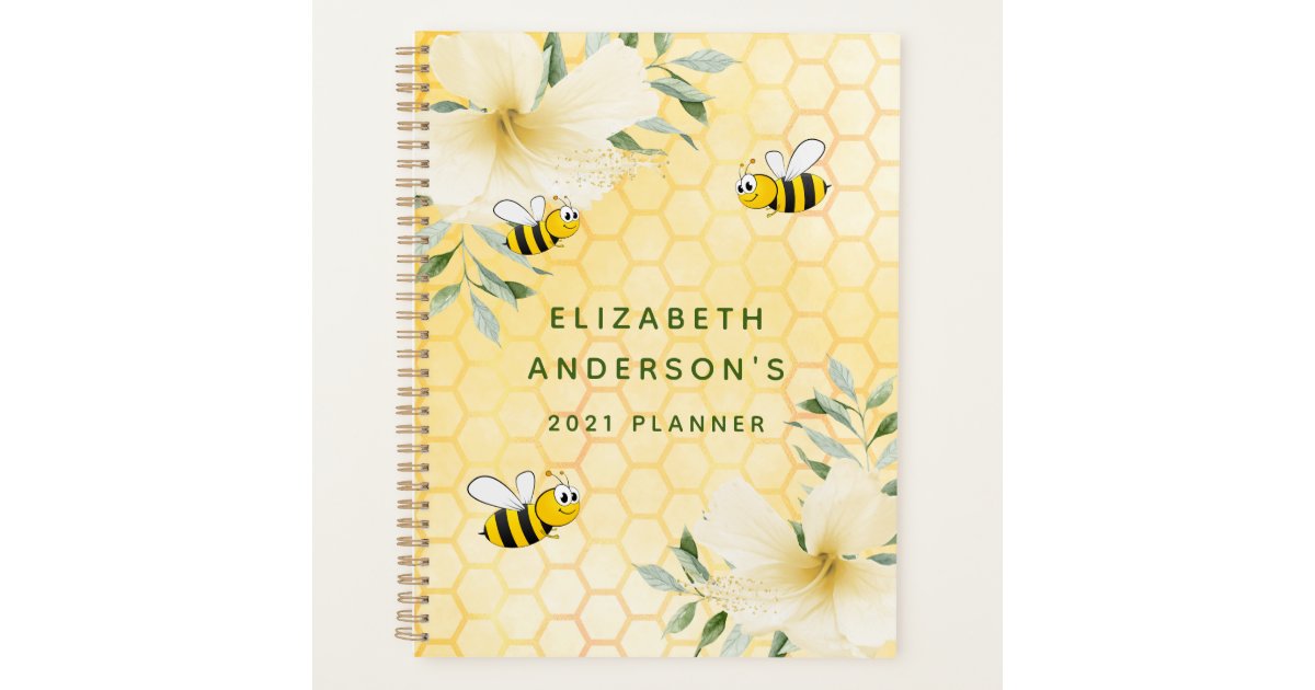 Happy Bumble Bees Yellow Honeycomb Garden Backyard Planner