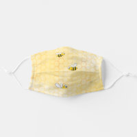 Happy bumble bees yellow honeycomb summer cloth face mask