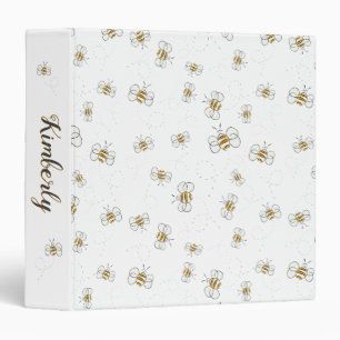 Happy Bumblebees Personalized 3 Ring Binder