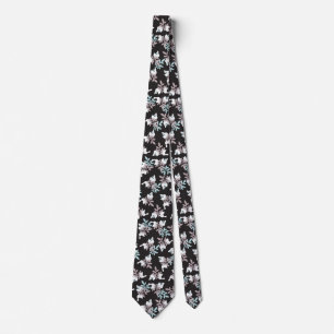 Happy Bunnies and Floral Graden Pattern Neck Tie