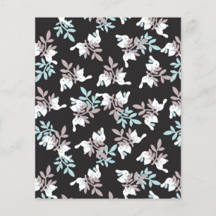 Happy Bunnies and Floral Graden Pattern Throw Pill