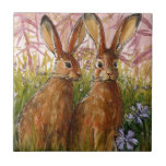 Happy Bunnies Design By Schukina A072 Tile at Zazzle