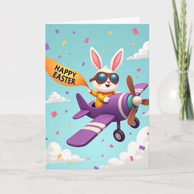 Happy Bunny Aviator Celebration Card (Front)