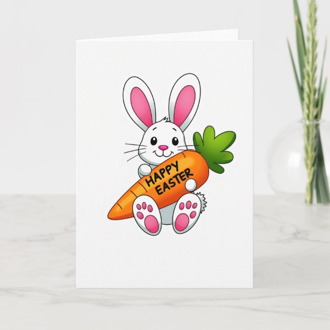 Happy Bunny Carrot Celebration Card (Front)