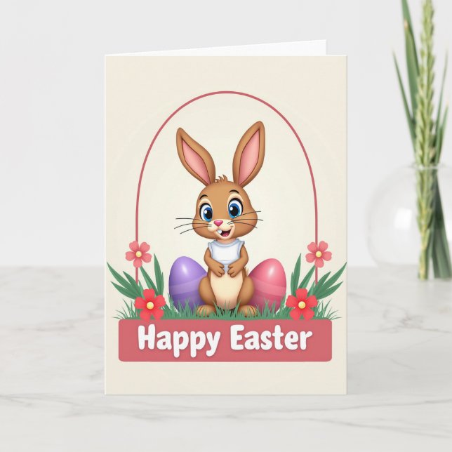 Happy Bunny Eggs Pattern Card (Front)