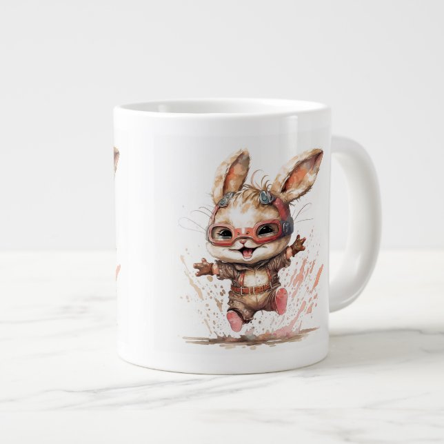 Happy Bunny Jumbo Mug  (Front Right)
