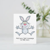 Happy Bunny Rabbit Add Your Text Postcard (Standing Front)