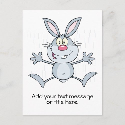 Happy Bunny Rabbit Add Your Text Postcard