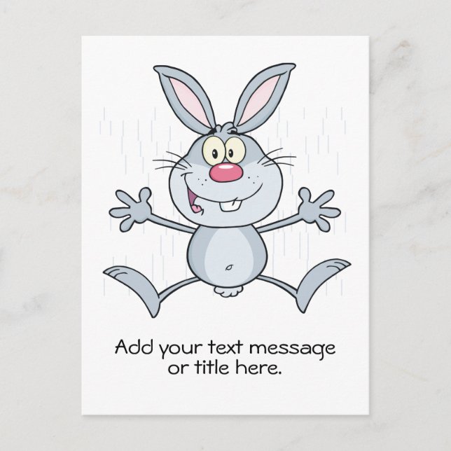 Happy Bunny Rabbit Add Your Text Postcard (Front)