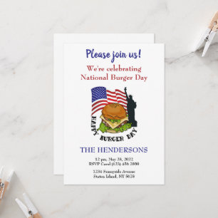 Happy burger day customizable invitation