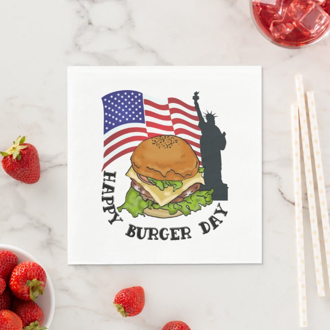 Happy burger day  napkins (Insitu)