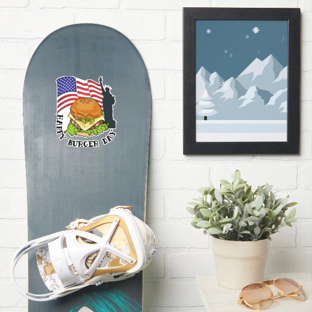 Happy burger day sticker (Snowboard)