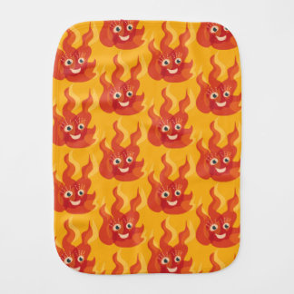 Happy Burning Fire Flame Character Pattern Baby Burp Cloth