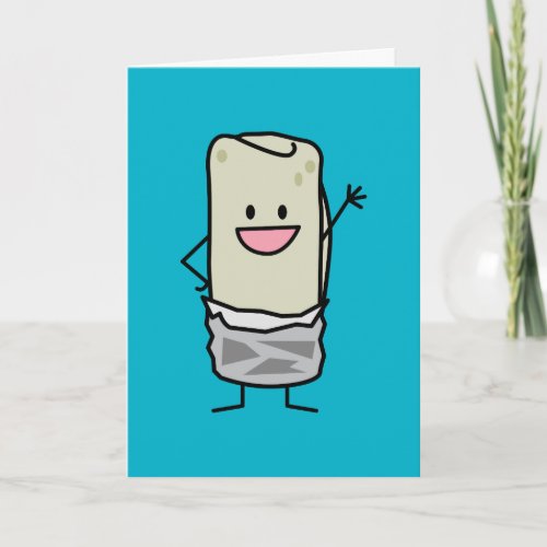 Happy Burrito Waving Hello Card