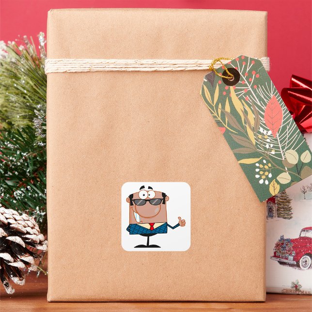 Happy Businessman Square Sticker (Creator Uploaded)