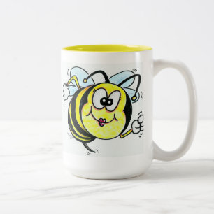 Happy Busy Bee Two-Tone Coffee Mug