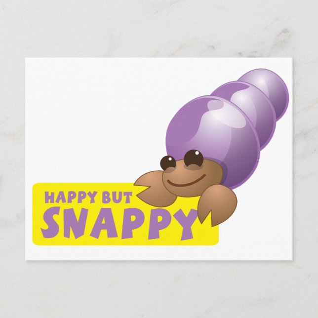 Happy but Snappy little hermit crab Postcard (Front)