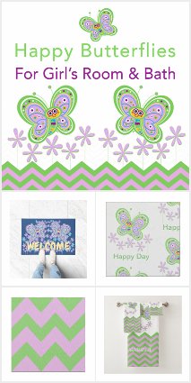 Happy Butterfly Garden For Girls Bedroom and Bath