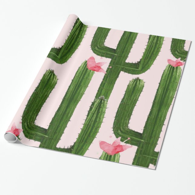 Happy Cacti wrapping paper (Unrolled)