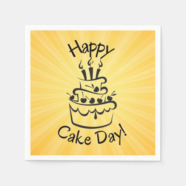 Happy Cake Day   Button Napkins (Front)
