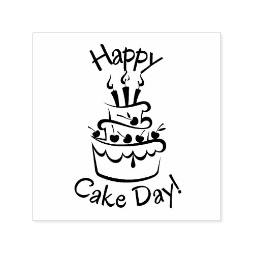 Happy Cake Day  Self Inking Rubber Stamp
