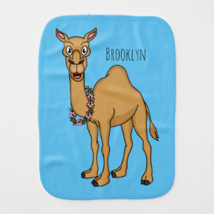 Happy camel cartoon illustration baby burp cloth