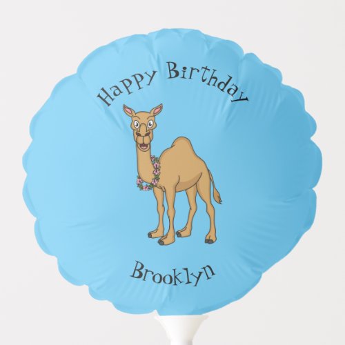 Happy camel cartoon illustration balloon