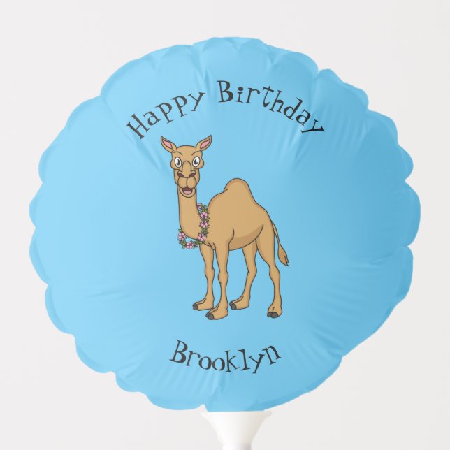 Happy camel cartoon illustration balloon (Front)