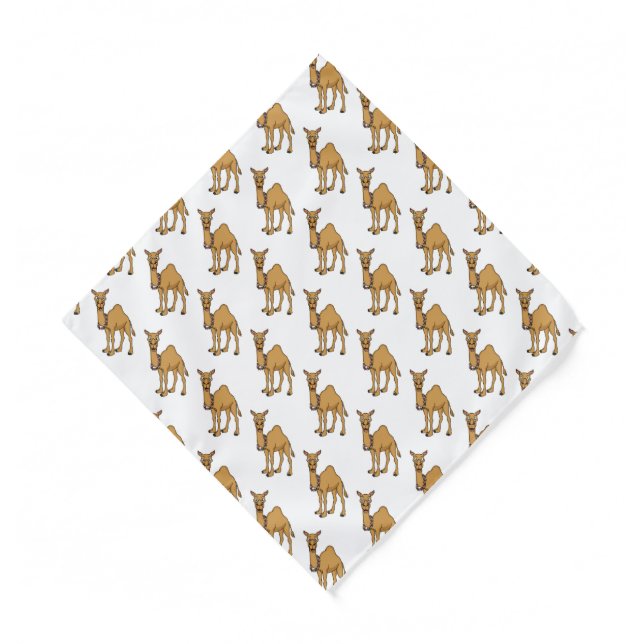 Happy camel cartoon illustration bandana (Front)