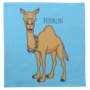 Happy camel cartoon illustration cloth napkin