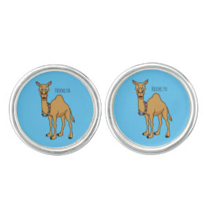 Happy camel cartoon illustration cufflinks