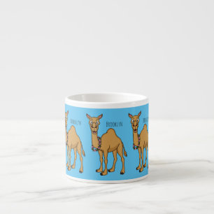 Happy camel cartoon illustration espresso cup