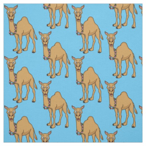Happy camel cartoon illustration fabric