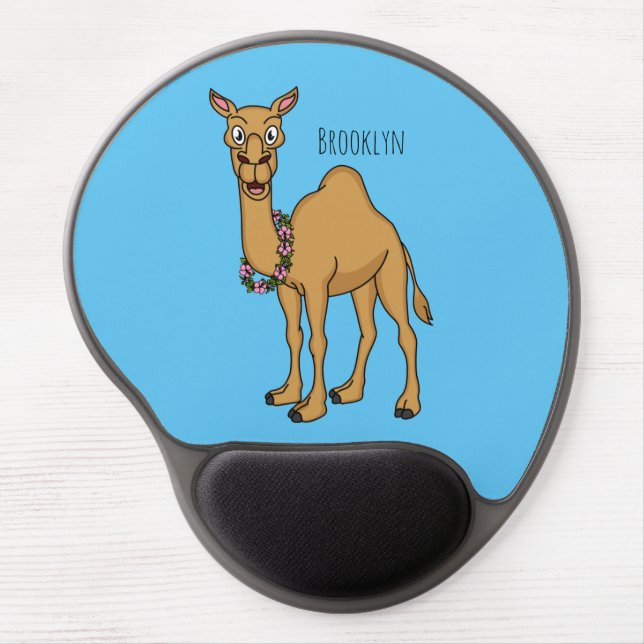 Happy camel cartoon illustration  gel mouse pad (Front)
